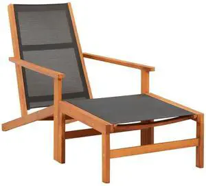 vidaXL Garden Chair Black Solid eucalyptus wood Regular size vidaXL Garden Chair Black Solid eucalyptus wood Regular size