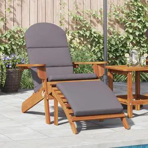vidaXL Adirondack Chair Patio Adirondack Chair with Footrest Solid Wood Acacia