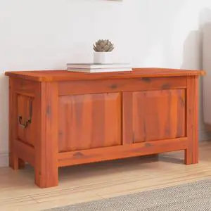 vidaXL Storage Chest Brown Solid acacia wood, engineered wood Ample