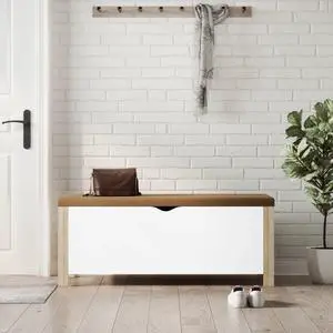 vidaXL Storage Box White and Sonoma Oak