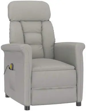 vidaXL Massage Chair Light gray 70.5 x 96.5 x 95 cm Polyester