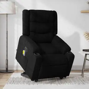 vidaXL Electric Stand up Massage Recliner Chair Power Lift Armchair Black Fabric