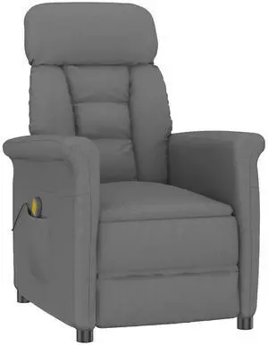 vidaXL Massage Chair Dark gray 70.5 x 96.5 x 95 cm Polyester