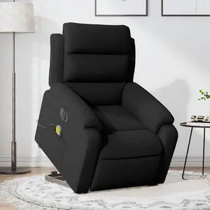 vidaXL Electric Stand up Massage Recliner Chair Power Lift Armchair Black Velvet