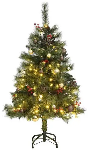 vidaXL Artificial Hinged Christmas Tree 150 LEDs & Ball Set Holiday Decoration