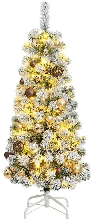 vidaXL Artificial Hinged Christmas Tree 150 LEDs and Ball Set Xmas Decoration