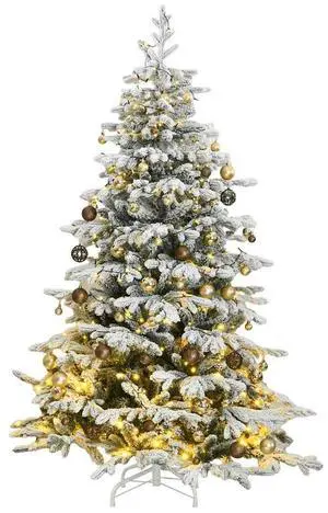 vidaXL Artificial Hinged Christmas Tree 300 LEDs and Ball Set Xmas Decoration