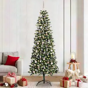 vidaXL Artificial Christmas Tree with 300 LEDs Green 86 x 86 x 210 cm