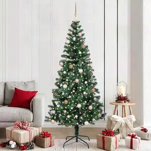 vidaXL Artificial Pre-lit Christmas Tree Green 82.7" PVC and Metal