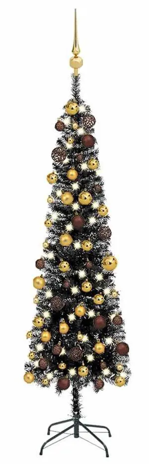 vidaXL Christmas Tree Black, Shiny Gold, Matt Gold, Bronze