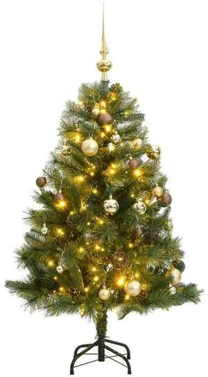 vidaXL Artificial Hinged Christmas Tree Green PVC, PE, Metal Medium