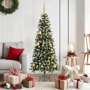 vidaXL Artificial Christmas Tree with 150 LEDs Green 66 x 66 x 150 cm