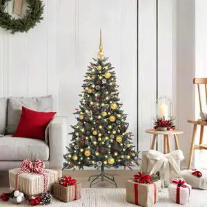 vidaXL Artificial Christmas Tree with 150 LEDs Green 68 x 68 x 120 cm