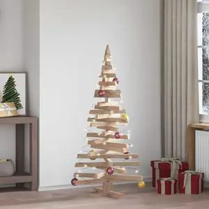 vidaXL Christmas Trees with Stand Natural 59.1" Solid pine wood