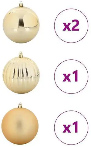 vidaXL Christmas Bauble Set 4 pcs Gold