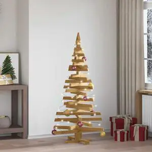 vidaXL Christmas Trees with Stand Brown 59.1" Solid pine wood