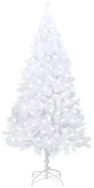 vidaXL Artificial Christmas Tree White PVC 47.2 in Adjustable Armrests