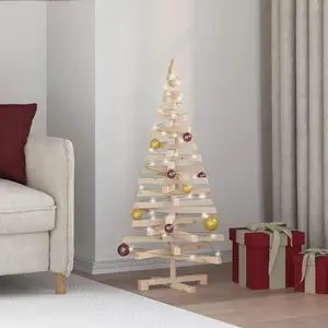 vidaXL Christmas Trees with Stand Natural 47.2" Solid pine wood