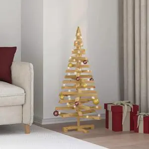 vidaXL Christmas Trees with Stand Brown 47.2" Solid pine wood