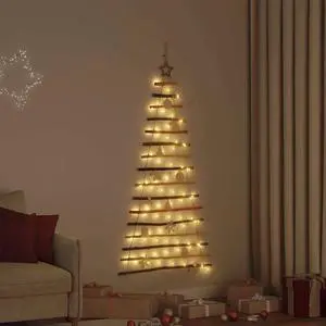 vidaXL Christmas Tree with 80 LEDs Natural 59.1" Solid Ash wood vidaXL Christmas Tree with 80 LEDs Natural 59.1" Solid Ash wood