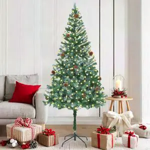 vidaXL Artificial Christmas Tree with Stand Green 70.9" PVC and Steel