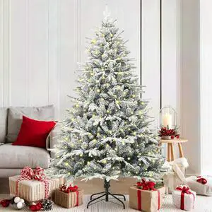 vidaXL Artificial Pre-lit Christmas Tree Green 70.9" PVC and PE