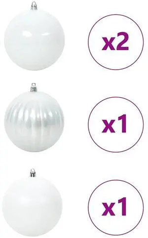 vidaXL Christmas Bauble Set 4 pcs White