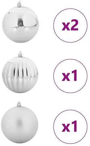 vidaXL Christmas Bauble Set 4 pcs Silver