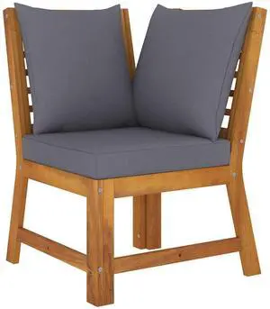 vidaXL Corner Sofa Sectional Sofa with Cushions Furniture Set Solid Acacia Wood