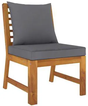 vidaXL Middle Sofa Sectional Sofa with Cushions Furniture Set Solid Acacia Wood