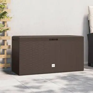 vidaXL Outdoor Storage Box Deck Box with Lid Patio Cabinet Storage Chest Brown