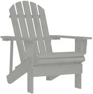 vidaXL Patio Chair Patio Adirondack Chair for Outdoor Porch Garden Wood Gray