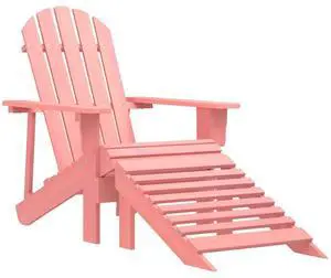 vidaXL Patio Adirondack Chair with Ottoman Solid Fir Wood Pink