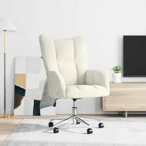vidaXL Relaxing Chair Accent Seating Living Room Furniture Cream White Velvet