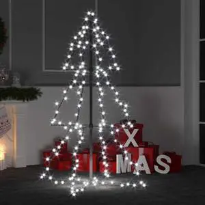vidaXL Christmas Cone Tree Artificial Xmas Tree with LEDs Christmas Lighting