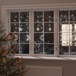 vidaXL Star and Moon Fairy Lights Remote Control 138 LED Cold White