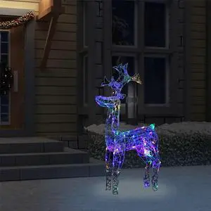 vidaXL Reindeer Christmas Decoration 90 LEDs 23.6"x6.3"x39.4" Acrylic