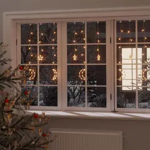 vidaXL Fairy Lights Hanging Star and Moon Lights with 138 LEDs Warm White
