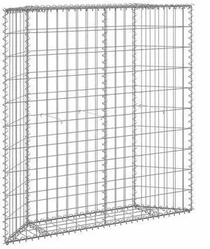 vidaXL Trapezium Gabion Raised Bed Galvanized Steel 39.4"x7.9"x39.4"