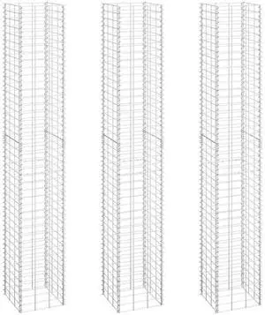 vidaXL Gabion Raised Beds 3 pcs 11.8"x11.8"x78.7" Iron