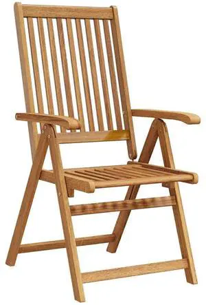 vidaXL Patio Folding Chairs 8 Pcs Camping Garden Lawn Chair Solid Wood Acacia