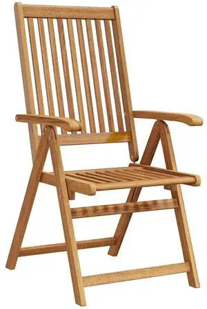 vidaXL Patio Folding Chairs 3 Pcs Camping Garden Lawn Chair Solid Wood Acacia