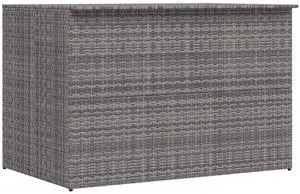 vidaXL Garden Storage Box Gray 59.1"x39.4"x39.4" Poly Rattan