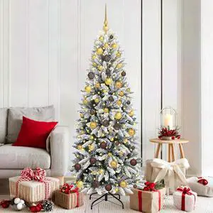 vidaXL Artificial Christmas Tree with 300 LEDs White 73 x 73 x 180 cm