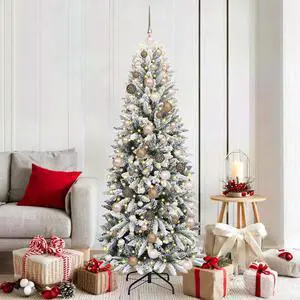 vidaXL Artificial Christmas Tree with 300 LEDs White 73 x 73 x 180 cm