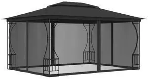 vidaXL Gazebo with Nets 9.8'x13.1'x8.7' Anthracite
