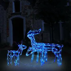vidaXL 3 Piece Christmas Light Display Reindeers 229 LEDs