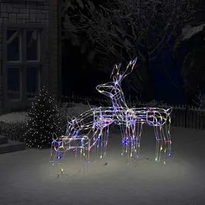 vidaXL Christmas Reindeers 3 Pcs Christmas Lighting Decoration Multicolor