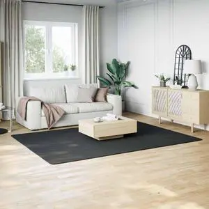 vidaXL 6.6x9 Ft Rectangular Shaggy Rugs, Fluffy Carpets with Anti-Slip Backing, Indoor Modern Plush Area Rugs for Living Room Bedroom Hallway, Easy-Maintenance Home Decor, Black