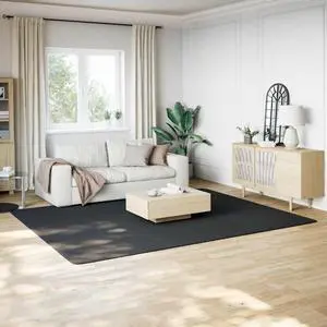 vidaXL 8x10 Ft Rectangular Shaggy Rugs, Fluffy Carpets with Anti-Slip Backing, Indoor Modern Plush Area Rugs for Living Room Bedroom Hallway, Easy-Maintenance Home Decor, Black